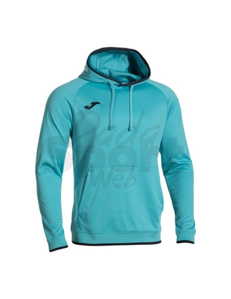 JOMA FELPA CON CAPPUCCIO COMBI PREMIUM TURCHESE FLUO BLU