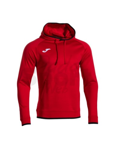 JOMA FELPA CON CAPPUCCIO COMBI PREMIUM ROSSO NERO