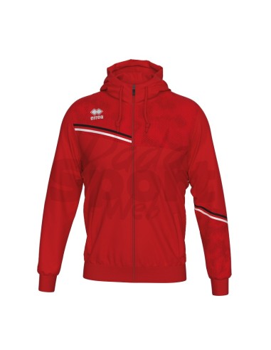 ERREA FELPA CON CAPPUCCIO EBER ROSSO NERO BIANCO