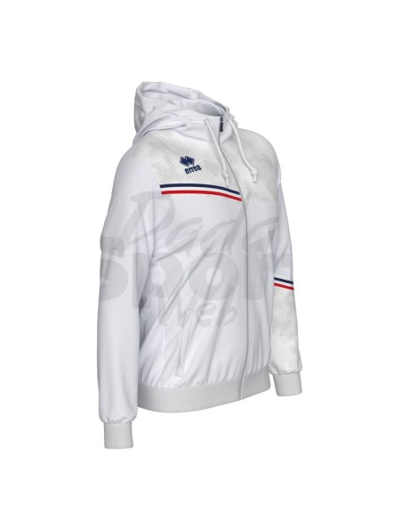 ERREA FELPA CON CAPPUCCIO EBER BIANCO BLU ROSSO