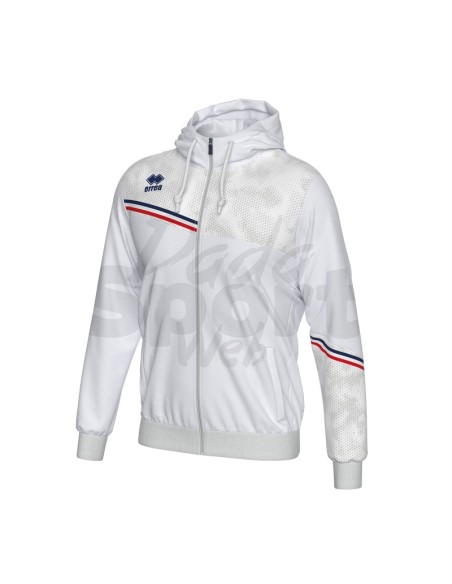 ERREA FELPA CON CAPPUCCIO EBER BIANCO BLU ROSSO
