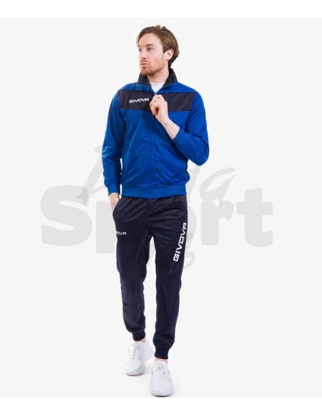 Givova Tuta Sportiva Visa Azzurro Blu Completo Relax e Allenamento Unisex