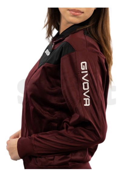 Givova Tuta Sportiva Visa Granata Nero Completo Relax e Allenamento Unisex