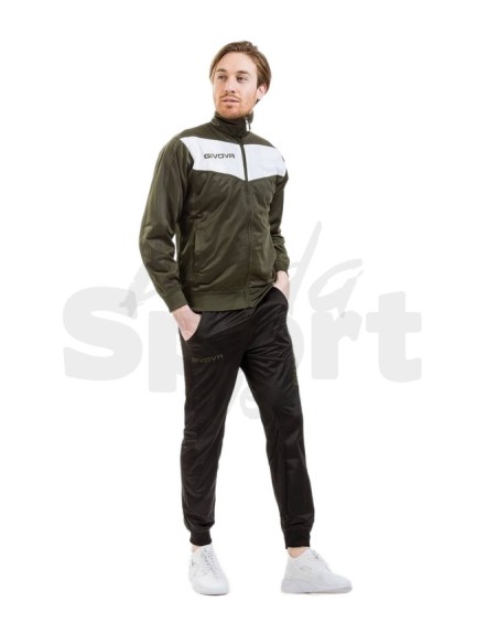 GIVOVA TUTA SPORTIVA VISA VERDE MILITARE NERO