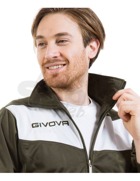 Givova Tuta Sportiva Visa Verde Militare Nero Relax e Allenamento Unisex
