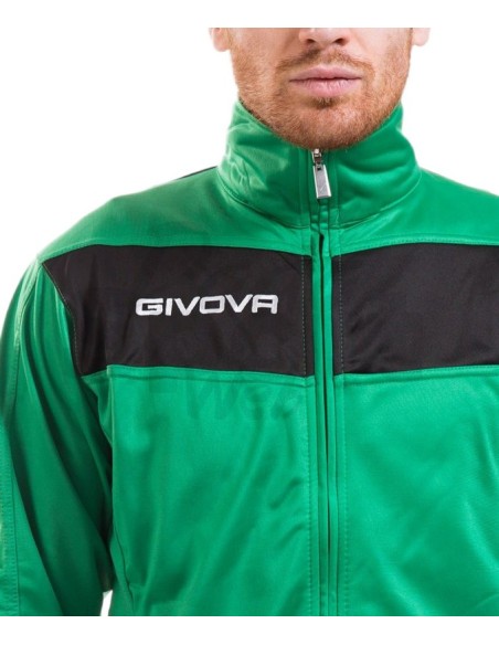Givova Tuta Sportiva Visa Verde Nero Completo Relax e Allenamento Unisex