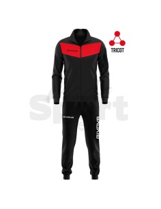 Givova Tuta Sportiva Visa Nero Rosso Completo Relax e...