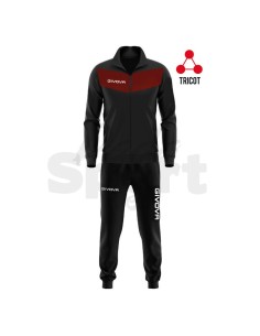 Givova Tuta Sportiva Visa Nero Granata Completo Relax e...