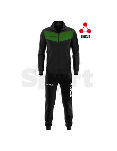 Givova Tuta Sportiva Visa Nero Verde Completo...
