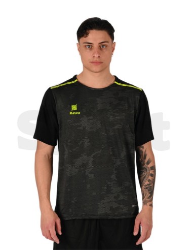 ZEUS T-SHIRT KNIT NERO GIALLO FLUO