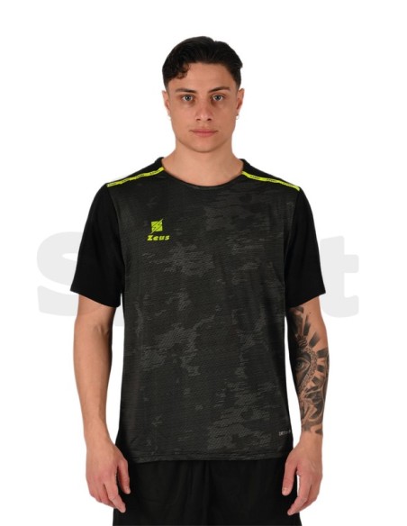 ZEUS T-SHIRT KNIT NERO GIALLO FLUO