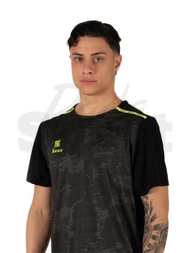 ZEUS T-SHIRT KNIT NERO GIALLO FLUO