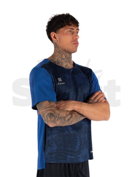 ZEUS T-SHIRT KNIT AZZURRO NERO