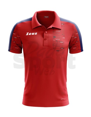 ZEUS POLO GLITCH ROSSO BLU