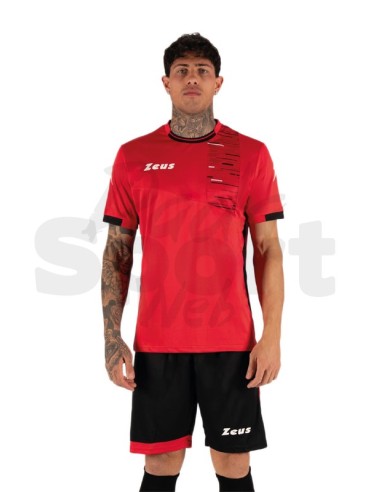 ZEUS KIT CALCIO GLITCH ROSSO NERO