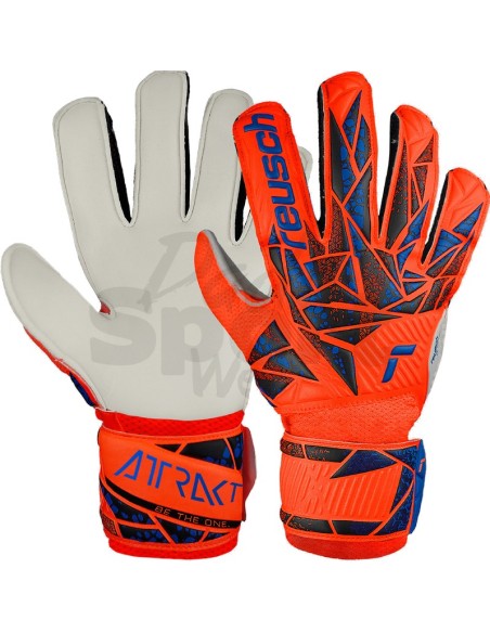 Reusch Attrakt Solid Junior Arancio Flo - Guanti da Portiere Bambino Resistenti