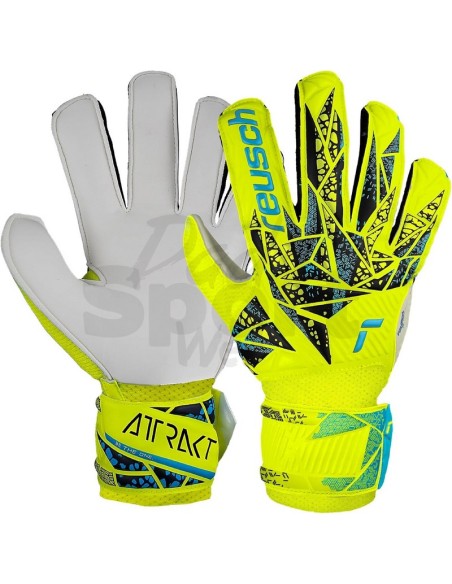 Reusch Attrakt Solid Junior Giallo Fluo  Guanti da Portiere Bambino Resistenti