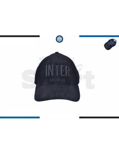 CAPPELLO BASEBALL VELLUTO RICAMO NERO INTER