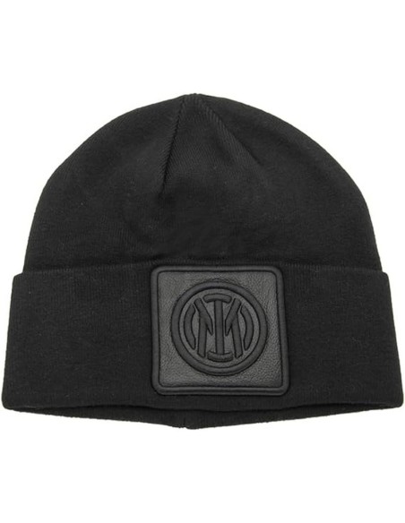 CAPPELLO SKIPPER MAGLIA LISCIA PATCH PELLE RICAMO NERO INTER