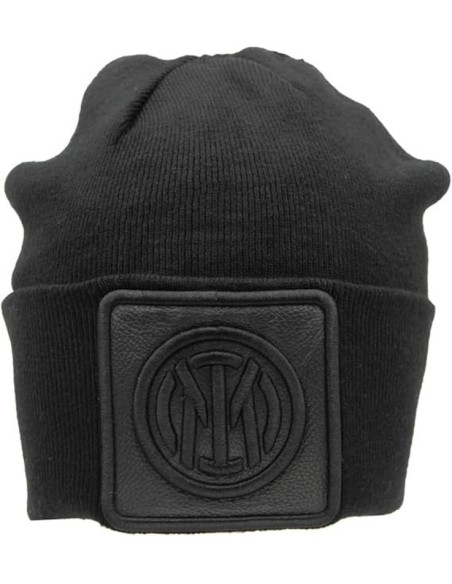 CAPPELLO SKIPPER MAGLIA LISCIA PATCH PELLE RICAMO NERO INTER