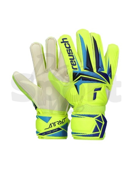 Guanti Reusch Attrakt Solid da Bambino Yellow/Sharp Blue