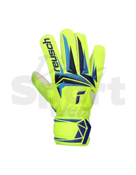 Guanti Reusch Attrakt Solid da Bambino Yellow/Sharp Blue
