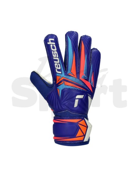 Guanti Reusch Attrakt Solid da Bambino Blu/White/Shock Orange