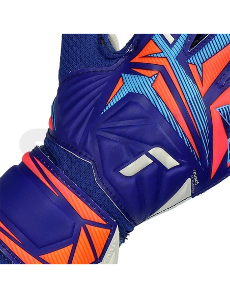 Guanti Reusch Attrakt Solid da Bambino Blu/White/Shock Orange