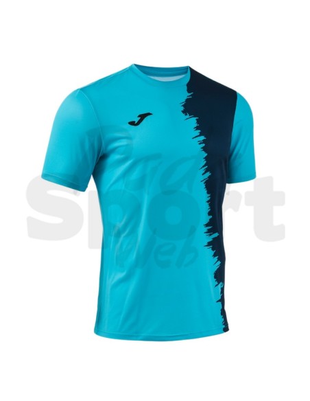 JOMA MAGLIA MANICA CORTA PICASHO TURCHESE FLUO BLU