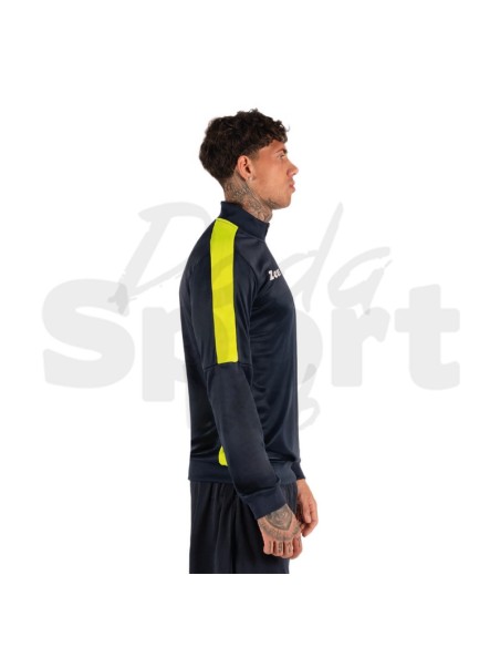 Zeus Felpa Train Start Blu Giallo Fluo  Felpa Tecnica Allenamento Unisex