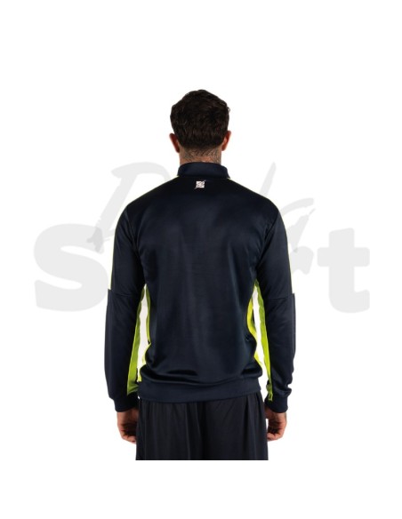 Zeus Felpa Train Start Blu Giallo Fluo  Felpa Tecnica Allenamento Unisex
