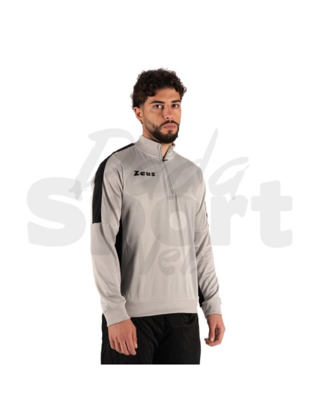 Zeus Felpa Train Start Grigio Nero  Felpa Tecnica Allenamento Unisex