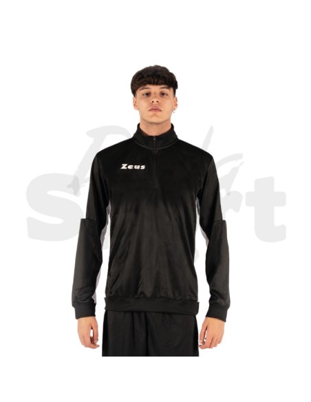 Zeus Felpa Train Start Nero Bianco  Felpa Tecnica Allenamento Unisex