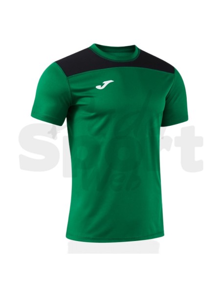 Joma Maglia Manica Corta Phoenix III Verde Nero TShirt Tecnica Uomo Multisport