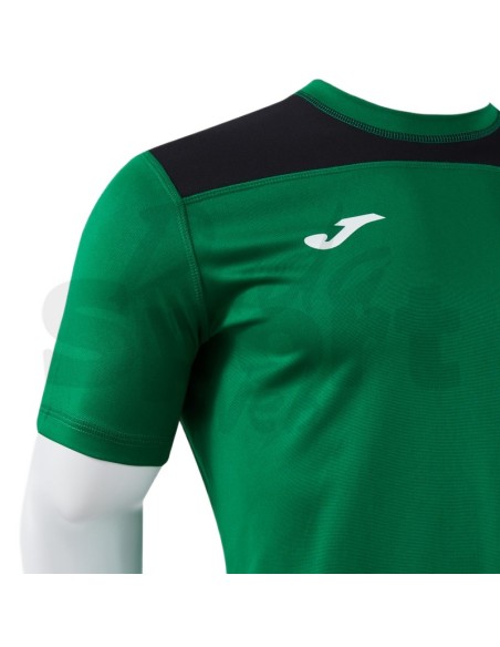 Joma Maglia Manica Corta Phoenix III Verde Nero TShirt Tecnica Uomo Multisport