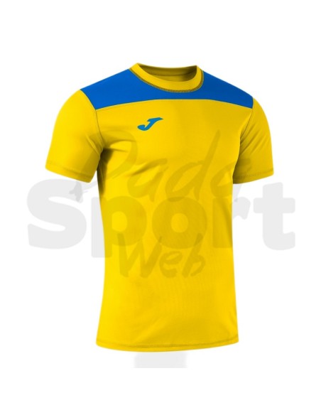 Joma Maglia Manica Corta Phoenix III Azzurro Giallo Tecnica Uomo Multisport