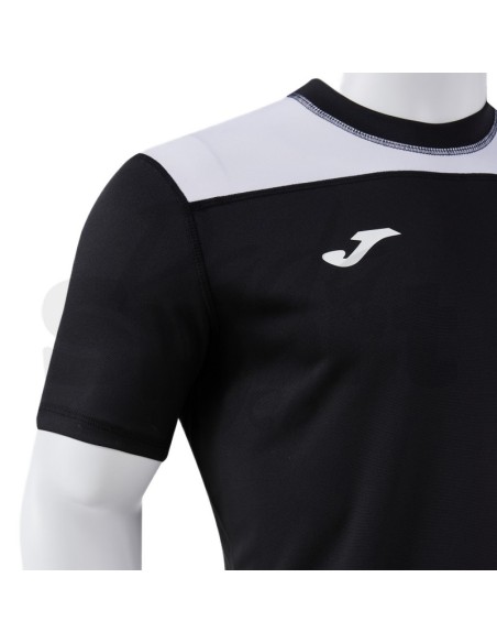 Joma Maglia Manica Corta Phoenix III Nero Bianco Tecnica Uomo Multisport