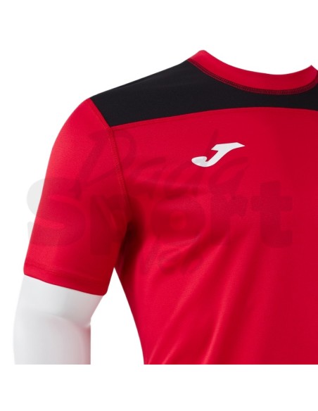 Joma Maglia Manica Corta Phoenix III Rosso Nero Tecnica Uomo Multisport