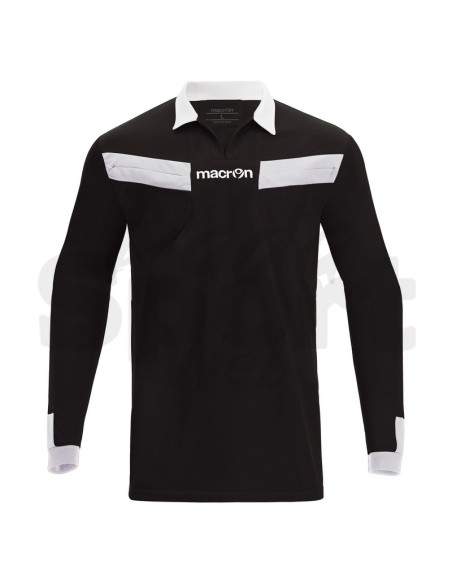 Macron Maglia Arbitro Manica Lunga  Referee Shirt Tecnica con Tasche e Zip