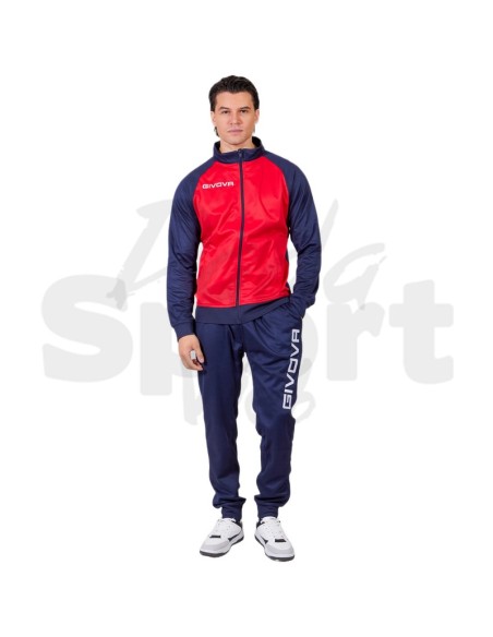 Tuta Cuba Givova Rosso Blu Completo Sportivo Unisex