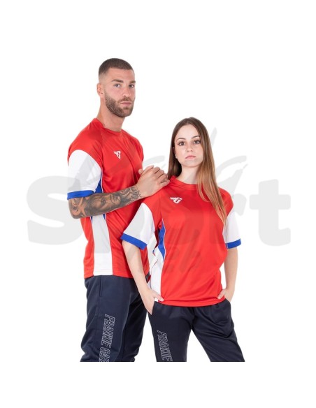 Frankie Garage Hero 07  Maglia Calcio Unisex Rosso/Azzurro in Interlock