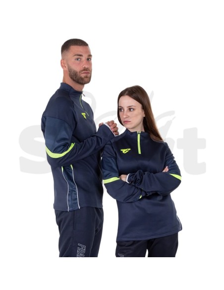 Frankie Garage Hero 05  Felpa Allenamento Unisex Blu Giallo Bianco