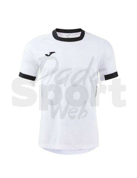 Joma Toletum VII  Maglia da Calcio Uomo Bianco/Nero Manica Corta Raglan