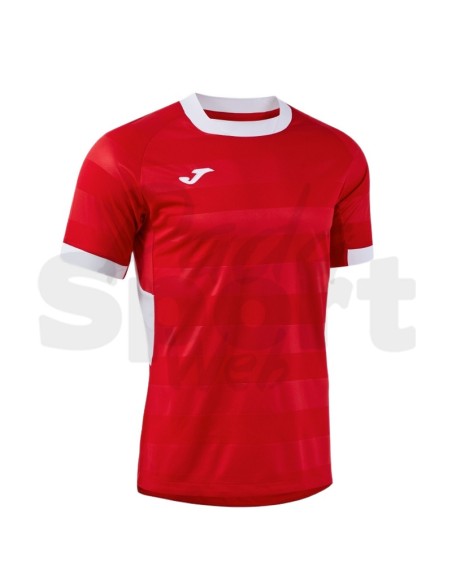 Joma Toletum VII Maglia da Calcio Uomo Rosso/Bianco Manica Corta Raglan