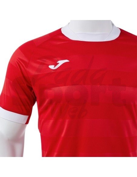 Joma Toletum VII Maglia da Calcio Uomo Rosso/Bianco Manica Corta Raglan