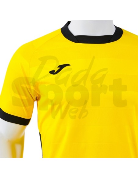 Joma Toletum VII Maglia da Calcio Uomo Giallo/Nero Manica Corta Raglan