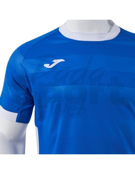 Joma Toletum VII Maglia da Calcio Uomo Azzurro/Bianco Manica Corta Raglan