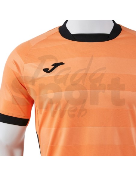 Joma Toletum VII Maglia da Calcio Uomo Arancio/Nero Manica Corta Raglan