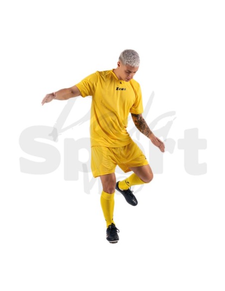 Zeus Kit Promo Giallo Completo Calcio Maglia + Pantaloncino Personalizzabile