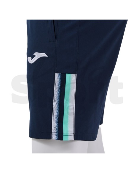 Joma Bermuda Toledo II Blu Verde  Pantaloncino Multisport Uomo Tasche con Zip